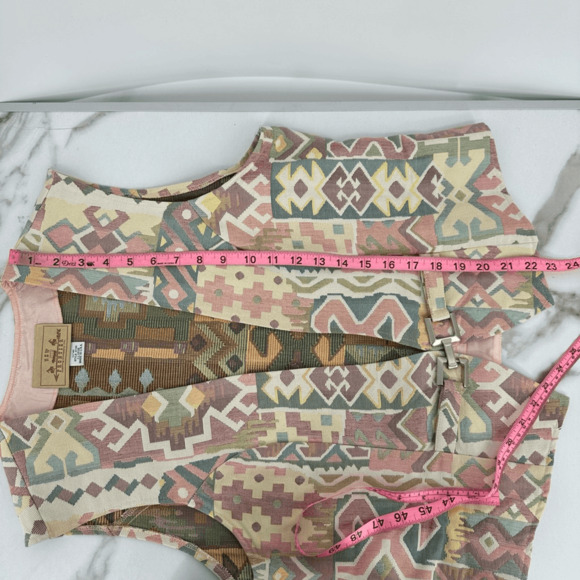 Vintage New Frontier Womens XL Vest Coquette Cowgirl Western  Cream Pink Boho - Picture 7 of 8